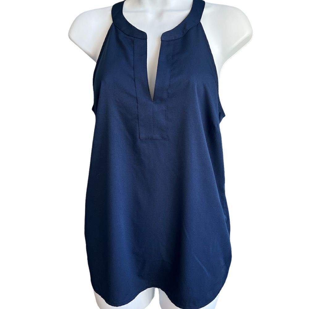 Banana Republic Women’s Navy Blue Lightweight Sleeveless Summer Blouse Top Sz S